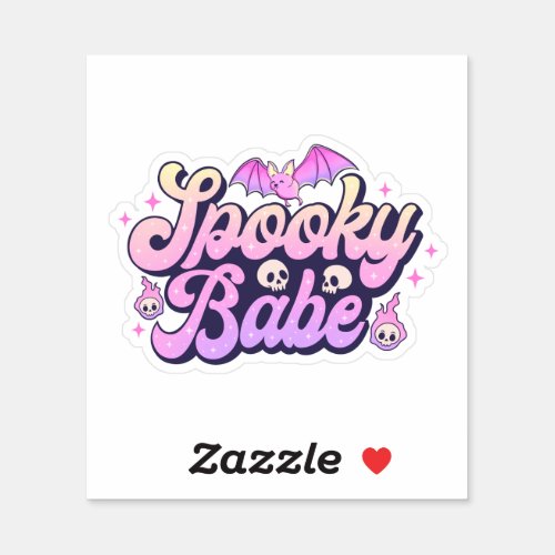 Spooky Babe Cute Halloween Sticker