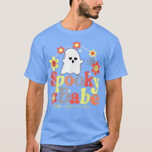 Spooky Babe Halloween Happy Face Groovy Retro 476 T-Shirt