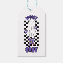  "Spooky Babe" Woman Halloween Ghost Retro Purple