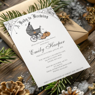 Spooky Baby is Brewing Gothic Baby Shower Invitation