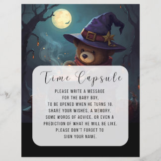 Spooky Baby Shower Time Capsule Sign For Baby Boy