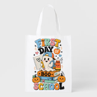 Spooky Back to School Halloween Graphic Design Grocery Bag