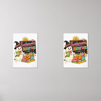 Spooky Back to School Halloween Graphic Design Wall Art Sets