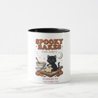 Spooky Bakes Shirt, Halloween Black Cat Tee Mug