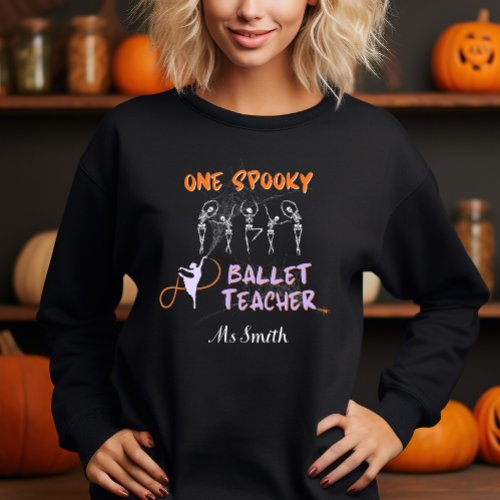 Spooky Ballet Teacher Halloween funny black  T_Shirt