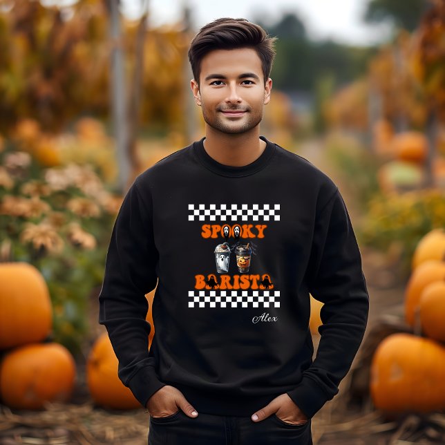 Spooky Barista Personalized Name  Halloween Gift  Sweatshirt (Creator Uploaded)