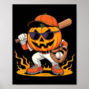 Spooky Baseball Halloween Costumes Mens Boys  Poster
