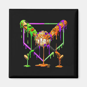Spooky Baseball Ice Cream Drip Home Plate Dripping Magnet