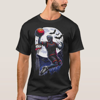 Spooky Basketball Halloween Basketball Player Kids T-Shirt
