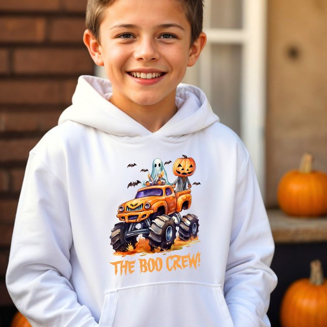 Spooky Bat Boo Crew Family Matching Halloween Boys Hoodie (Creator Uploaded)