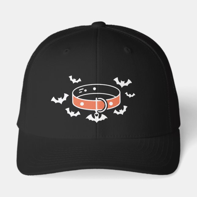spooky bat dog collar hat  (Front)