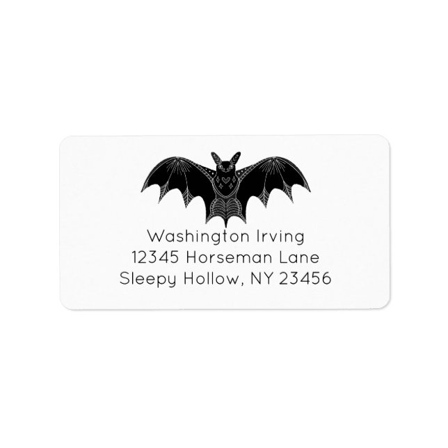 Spooky Bat Halloween address Label (Front)