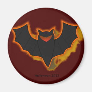 Spooky Bat Halloween Magnet   Red Theme