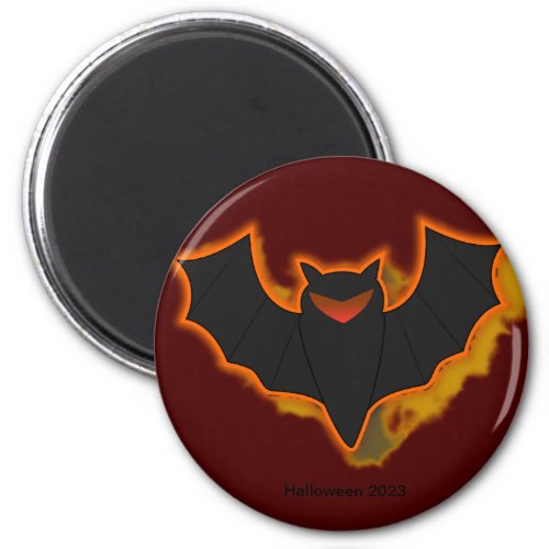 Spooky Bat Halloween Magnet  Red Theme