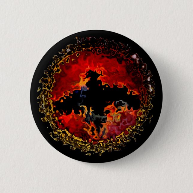 Spooky Bat on Fire Button (Front)
