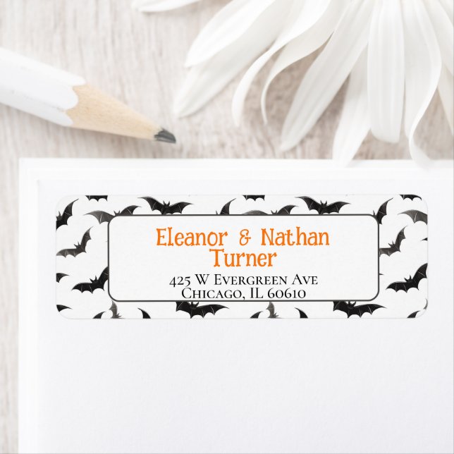 Spooky Bats Custom Halloween Label (Insitu)