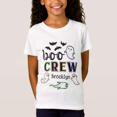 Spooky Bats  Ghosts Halloween Boo Crew T_Shirt