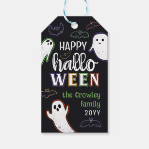 Spooky Bats & Ghosts Happy Halloween Gift Tags