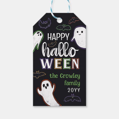 Spooky Bats  Ghosts Happy Halloween Gift Tags