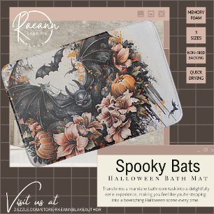 Spooky Bats Halloween Bath Mat