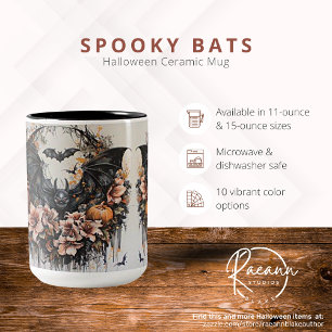 Spooky Bats Halloween Ceramic Mug