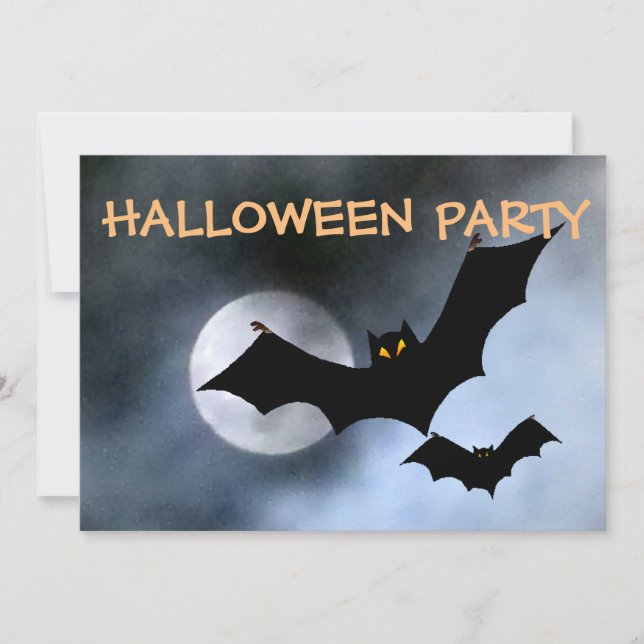 Spooky Bats Halloween Invitations (Front)