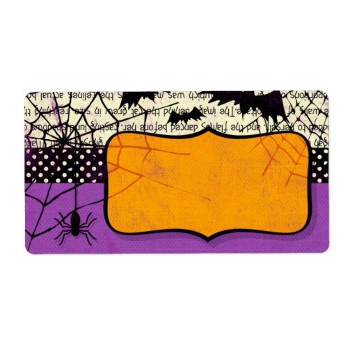 Spooky Bats Halloween Name Tag Label
