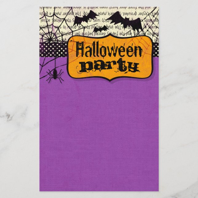 Spooky Bats Halloween Stationery (Front)