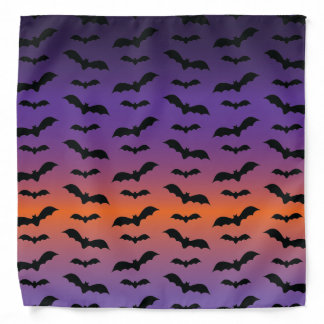Spooky Bats On Purple Halloween Bandana