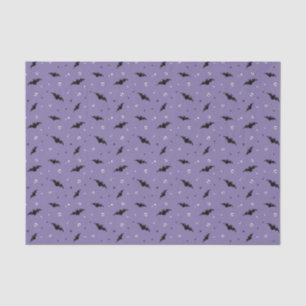 Spooky Bats & Skulls Tissue Paper - Purple 