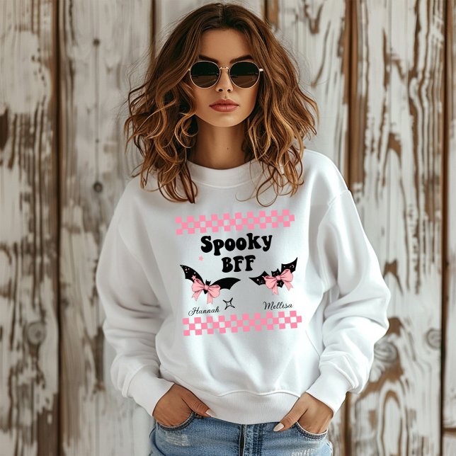 Spooky BFF Personalized Name Halloween Gift Sweatshirt (Creator Uploaded)