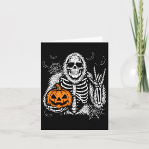 Spooky Bigfoot Jack O Lantern Skeleton Halloween B Card