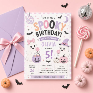 Spooky Birthday Cute Ghost Personalized Halloween Invitation