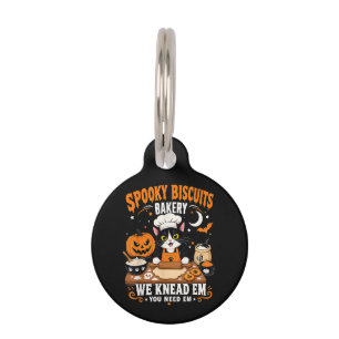 Spooky Biscuits Bakery Black Cat Halloween Baking Pet ID Tag