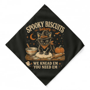 Spooky Biscuits Bakery Black Cat Halloween Bandana