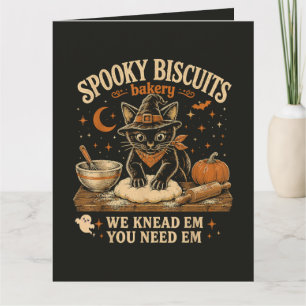 Spooky Biscuits Bakery Black Cat Halloween Card