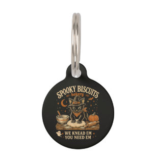 Spooky Biscuits Bakery Black Cat Halloween Pet ID Tag