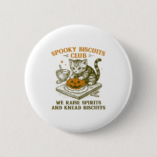 Spooky Biscuits Club Cat Funny Halloween Baking Te Button