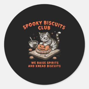 Spooky Biscuits Club Cat Halloween Baking  Classic Round Sticker
