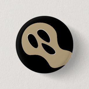 Spooky black and smoke scary ghost face Halloween Button