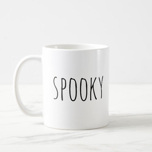 Spooky Black and white cute typography Halloween Coffee Mug