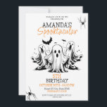 Spooky Black and White Scary Ghosts Birthday Invitation<br><div class="desc">Spooky Black and White Scary Ghosts Birthday,  a nice and cool Halloween design featuring a spooky ghost with bats and spiders around.
If you have face any issues customizing the template,  feel free to message the designer :)</div>