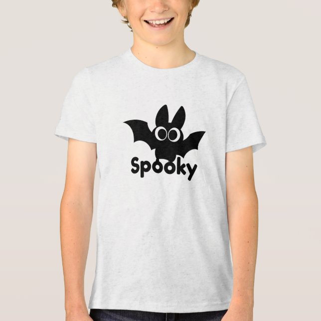 Spooky Black Bat Halloween Personalized You Tri-Blend Shirt (Front)