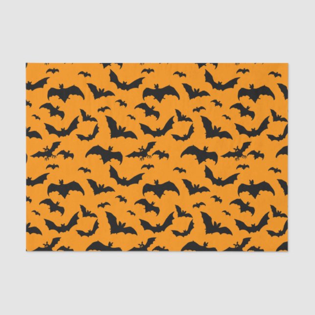 Spooky Black Bats for Halloween Tissue Paper (Front)