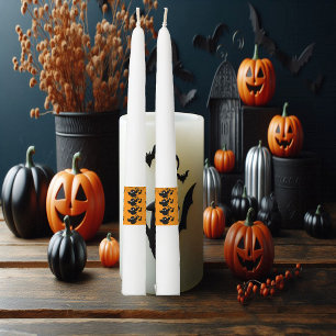   Spooky Black Bats Ghouls BOO Halloween Party Fun Taper Candle
