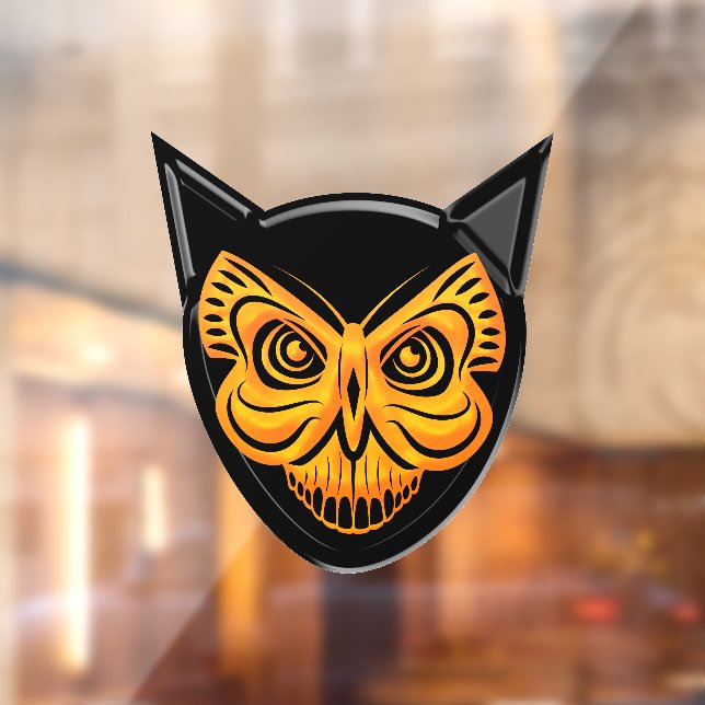 Spooky Black Cat Butterfly Skull Window Cling (Sheet 2)