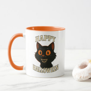 Spooky Black Cat Halloween Mug