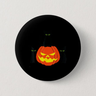 Spooky Black Cat Halloween Pumpkin Cats Jack O Button