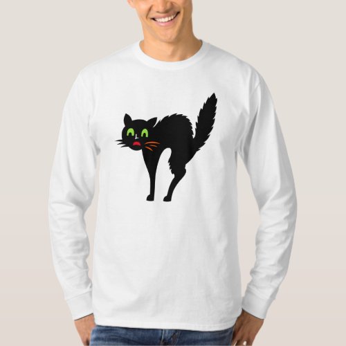 Spooky Black Cat Halloween Trick or Treat Costume T_Shirt