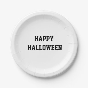 Spooky Black Cat Halloween Witch Pumpkin Moon Desi Paper Plates